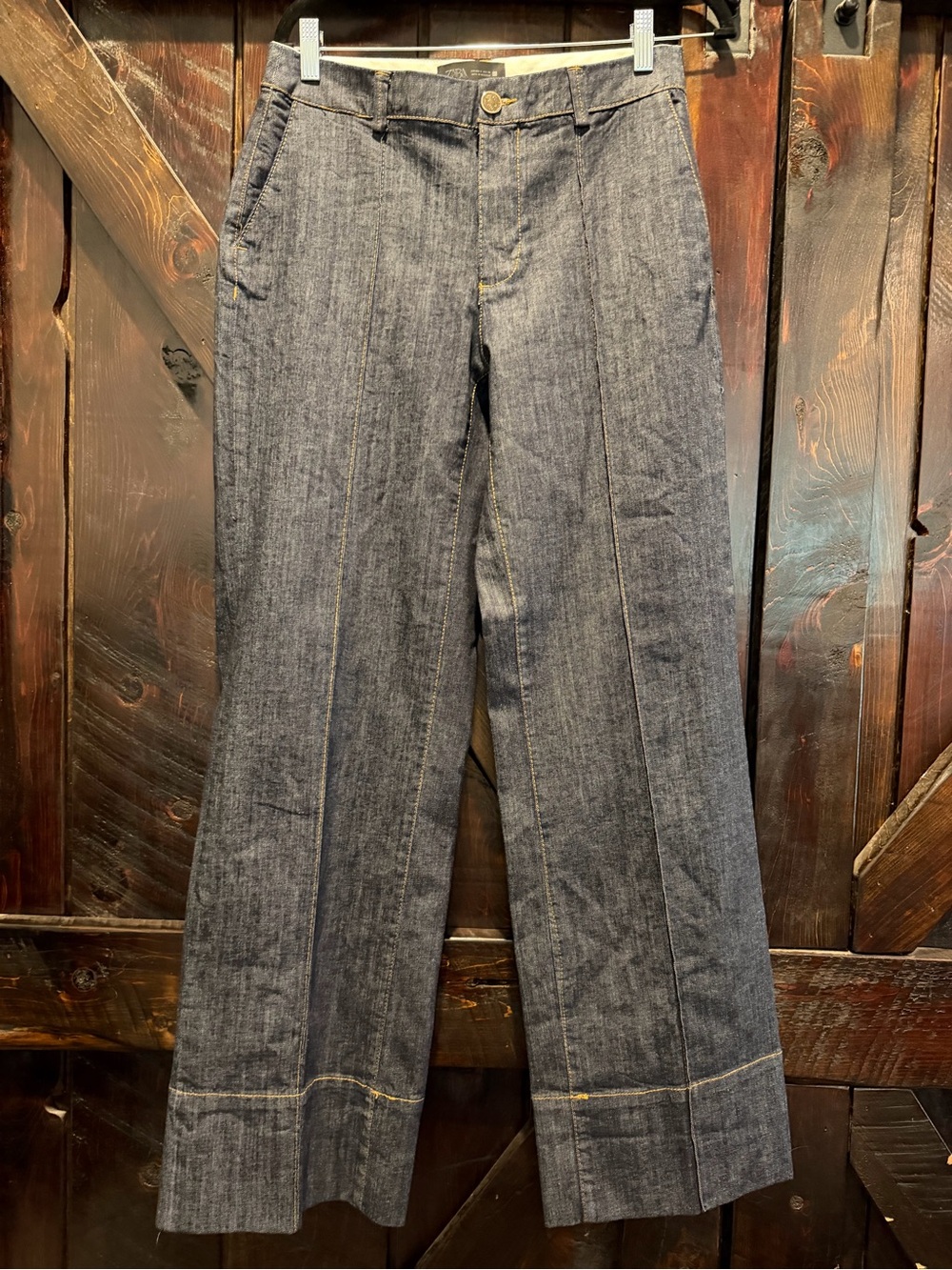 Zara (Black Label) Dark Denim Wide-Leg Jeans